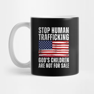 Stop Human Trafficking, God's Children Are Not For Sale US American Flag Mug